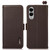 Samsung Galaxy S25 Edge 5G KHAZNEH Side-Magnetic Litchi Genuine Leather RFID Phone Case - Brown