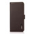 Samsung Galaxy S25 Edge 5G KHAZNEH Side-Magnetic Litchi Genuine Leather RFID Phone Case - Brown
