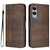 Samsung Galaxy S25 Edge 5G Line Splicing Buckle Retro Leather Phone Case - Brown
