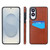 Samsung Galaxy S25 Edge 5G Litchi Leather Skin Card Slots Phone Case - Brown