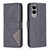 Samsung Galaxy S25 Edge 5G Magnetic Buckle Rhombus Texture Leather Phone Case - Black