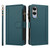 Samsung Galaxy S25 Edge 5G Magnetic Closure 9 Card Slots Zipper Leather Case with Hand Strap - Dark Green