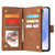 Samsung Galaxy S25 Edge 5G Multifunctional Frosted Zipper Wallet Leather Phone Case - Brown Samsung Galaxy S25 Edge 5G Multifunctional Frosted Zipper Wallet Leather Phone Case - Brown