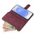 Samsung Galaxy S25 Edge 5G Multifunctional Frosted Zipper Wallet Leather Phone Case - Wine Red
