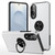 Samsung Galaxy S25 Edge 5G PC + TPU Magnetic Phone Case with Invisible Ring Holder - Silver