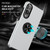 Samsung Galaxy S25 Edge 5G PC + TPU Magnetic Phone Case with Invisible Ring Holder - Silver