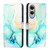 Samsung Galaxy S25 Edge 5G PT003 Marble Pattern Flip Leather Phone Case - Green