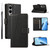 Samsung Galaxy S25 Edge 5G PU Genuine Leather Texture Embossed Line Phone Case - Black