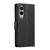 Samsung Galaxy S25 Edge 5G PU Genuine Leather Texture Embossed Line Phone Case - Black
