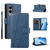 Samsung Galaxy S25 Edge 5G PU Genuine Leather Texture Embossed Line Phone Case - Blue Samsung Galaxy S25 Edge 5G PU Genuine Leather Texture Embossed Line Phone Case - Blue