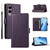Samsung Galaxy S25 Edge 5G PU Genuine Leather Texture Embossed Line Phone Case - Purple Samsung Galaxy S25 Edge 5G PU Genuine Leather Texture Embossed Line Phone Case - Purple