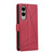 Samsung Galaxy S25 Edge 5G PU Genuine Leather Texture Embossed Line Phone Case - Red
