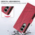 Samsung Galaxy S25 Edge 5G PU Genuine Leather Texture Embossed Line Phone Case - Red