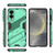 Samsung Galaxy S25 Edge 5G Punk Armor 2 in 1 PC + TPU Shockproof Phone Case with Invisible Holder - Green