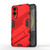 Samsung Galaxy S25 Edge 5G Punk Armor 2 in 1 PC + TPU Shockproof Phone Case with Invisible Holder - Red