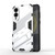 Samsung Galaxy S25 Edge 5G Punk Armor 2 in 1 PC + TPU Shockproof Phone Case with Invisible Holder - White