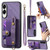 Samsung Galaxy S25 Edge 5G Retro Cross Wristband Wallet Leather Back Phone Case - Purple