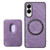 Samsung Galaxy S25 Edge 5G Retro Leather Card Bag Magnetic Phone Case - Purple