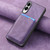 Samsung Galaxy S25 Edge 5G Retro Leather Card Bag Magnetic Phone Case - Purple
