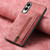Samsung Galaxy S25 Edge 5G Retro Leather Zipper Wallet Back Phone Case - Pink