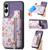 Samsung Galaxy S25 Edge 5G Retro Painted Zipper Wallet Back Phone Case - Purple Samsung Galaxy S25 Edge 5G Retro Painted Zipper Wallet Back Phone Case - Purple