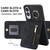 Samsung Galaxy S25 Edge 5G Retro Ring and Zipper RFID Card Slot Phone Case - Black