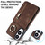 Samsung Galaxy S25 Edge 5G Retro Ring and Zipper RFID Card Slot Phone Case - Brown