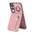 Samsung Galaxy S25 Edge 5G Retro Ring and Zipper RFID Card Slot Phone Case - Pink