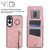 Samsung Galaxy S25 Edge 5G Retro Ring and Zipper RFID Card Slot Phone Case - Pink