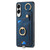 Samsung Galaxy S25 Edge 5G Retro Skin-feel Ring Card Bag Phone Case with Hang Loop - Blue