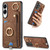 Samsung Galaxy S25 Edge 5G Retro Skin-feel Ring Card Bag Phone Case with Hang Loop - Brown