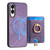 Samsung Galaxy S25 Edge 5G Retro Splitable Magnetic Card Bag Leather Phone Case - Purple