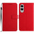 Samsung Galaxy S25 Edge 5G Rhombic Grid Texture Leather Phone Case - Red