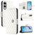 Samsung Galaxy S25 Edge 5G Rhombic Texture Flip Leather Phone Case with Lanyard - White