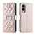Samsung Galaxy S25 Edge 5G Ring Buckle Rhombic Leather Phone Case - Rose Gold