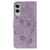 Samsung Galaxy S25 Edge 5G Rose Butterfly Embossed Leather Phone Case - Purple