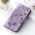 Samsung Galaxy S25 Edge 5G Rose Butterfly Embossed Leather Phone Case - Purple