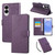 Samsung Galaxy S25 Edge 5G Rose Flower Embossed 3-Card Slots Leather Phone Case - Deep Purple