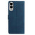 Samsung Galaxy S25 Edge 5G Rose Flower Embossing Pattern Leather Phone Case - Dark Blue