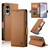 Samsung Galaxy S25 Edge 5G Side Buckle Magnetic Frosted Leather Phone Case - Brown