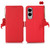 Samsung Galaxy S25 Edge 5G Side-Magnetic TJ Genuine Leather RFID Phone Case - Red