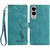 Samsung Galaxy S25 Edge 5G Skin Feel Embossed Feather Leather Phone Case - Green