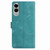 Samsung Galaxy S25 Edge 5G Skin Feel Embossed Feather Leather Phone Case - Green