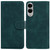 Samsung Galaxy S25 Edge 5G Skin Feel Pure Color Flip Leather Phone Case - Green