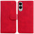 Samsung Galaxy S25 Edge 5G Skin Feel Pure Color Flip Leather Phone Case - Red