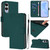 Samsung Galaxy S25 Edge 5G Skin Feel Solid Color Leather Phone Case with Lanyard - Dark Green