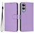 Samsung Galaxy S25 Edge 5G Skin Feel Solid Color Leather Phone Case with Lanyard - Lavender Purple