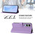 Samsung Galaxy S25 Edge 5G Skin Feel Solid Color Leather Phone Case with Lanyard - Lavender Purple