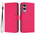 Samsung Galaxy S25 Edge 5G Skin Feel Solid Color Leather Phone Case with Lanyard - Rose Red