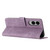 Samsung Galaxy S25 Edge 5G Skin Feel Stripe Pattern Leather Phone Case with Long Lanyard - Purple